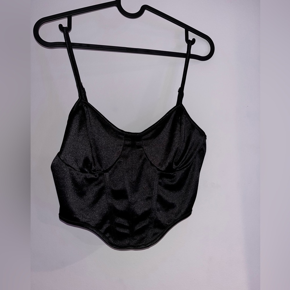 Silk fux corset top
